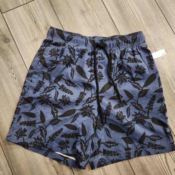 Goodthreads Blue/Black Swim Trunks - Picture 1 of 3